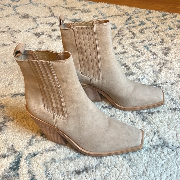 Vince Camuto Suede/Nubuck Square Toe Ankle Boots - Picture 3 of 3